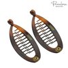 Parcelona French Effortless Mini Small Tortoise Shell Banana Hair Clip for Fine Hair