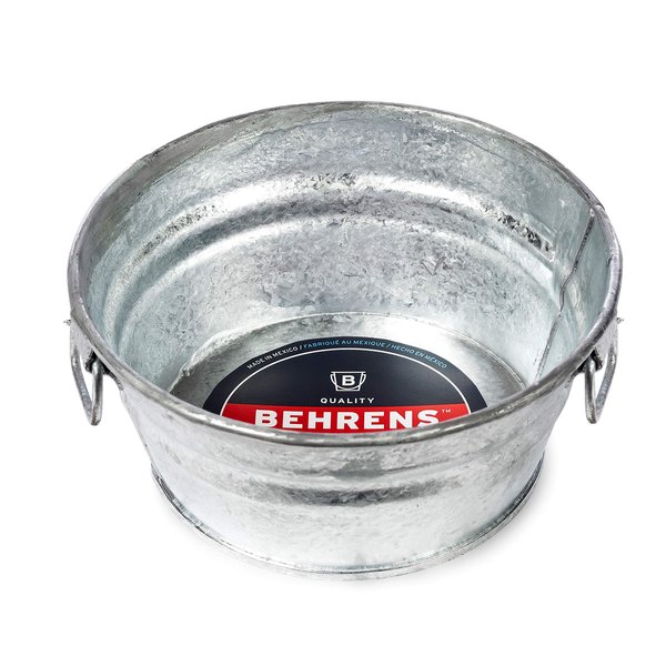 Behrens, Silver 101LFT 1 Qt. Hot Dipped Steel Low Flat Tub, 1-Quart