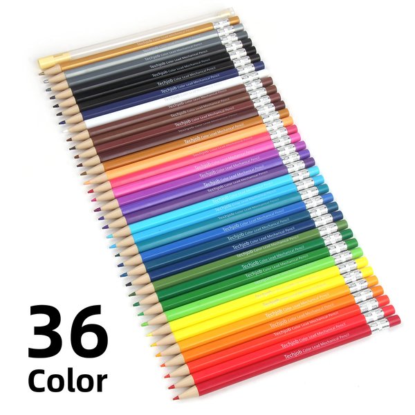 Colored Mechanical Pencil, 36pcs, with extra 72pcs colored leads