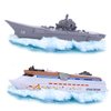 Crelloci 2PCS Aircraft Carrier Toy Cruise Ship with Lights and Sounds, Model Aircraft Carrier Navy Ship, Nautical Decorations Ocean Theme Party Supplies for Boys Gift Age 3-8 Collection