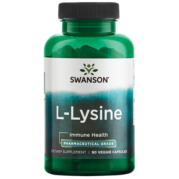 Swanson Amino Acid Ajipure L-Lysine Pharmaceutical Grade 500 Milligrams 90 Veg Capsules