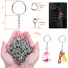 Audab 360Pcs Keychain Bulk, 120Pcs Keychain Rings with Chain and 120Pcs Open Jump Ring with 120Pcs Screw Eye Pins for Crafts and Jewelry Making
