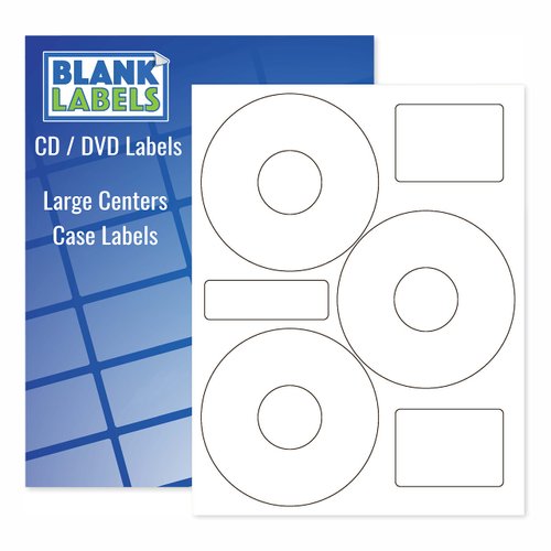 Blank Labels CD/DVD Labels, Neato CLP-192301 Compatible Large Center Holes Permanent White Matte, Inkjet and Laser Printed Guaranteed Easy to Peel 3 Per Sheet 100 Sheets 300 Disc Labels