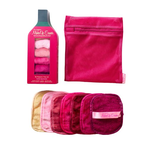 MakeUp Eraser, 7-Day Set, Erase All Makeup With Just Water, Including Waterproof Mascara, Eyeliner, Foundation, Lipstick, and More, Sip Happens