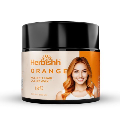 Herbishh Koloret Temporary Hair Color Wax, Orange Hair Dye, Instant Hair Color Wax Washable, Vegan Hair Color, Hair Paint Temporary Hair Dye, DIY Temporary Hair Color for Kids, Men & Women 5.07 fl
