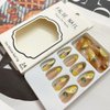 Summer Press on Nails Medium Almond Fake Nails Lemon False Nails Full Cover Acrylic Nails Artificail Stick on Nails for Nails Art Decoration 24Pcs