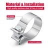 Stainless Steel Exhaust Clamps - Catalytic Converter Repair Parts, 2.5" Narrow Band Clamp, Great for Exhaust Tip, Exhaust Resonator, Exhaust Manifold, Exhaust Flex Pipe, Exhaust Muffler Repair Project