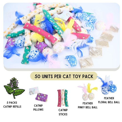 BALLMIE Cat Toys Catnip Ball Toy for cats 50 Units Cat Gift for Halloween Thanksgiving and Christmas Cat Toy Gift…