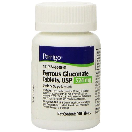 Ferrous GLUCONATE 324MG PADD 100TB Paddock Laboratories INC