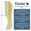 Giorgio G39 Extra Small 2.75 Inch Men's Fine Toothed Beard and Mustache Comb for Facial Hair Grooming and Styling. Wallet Pocket Comb Handmade of Quality Durable Cellulose, Saw-Cut and Hand Polished