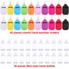 Duufin 40 Pieces Hand Sanitizer Keychain Holders Set Including 20 Pieces Hand Sanitizer Holder Bulk and 20 Pieces Empty Travel Size Bottles