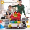 Aukit Magnetic Tiles Road Expansion Pack, Magnetic Building Blocks Construction Toys for 3+Year Old Boys Girls, Kids Toys Montessori Toys for Toddler.