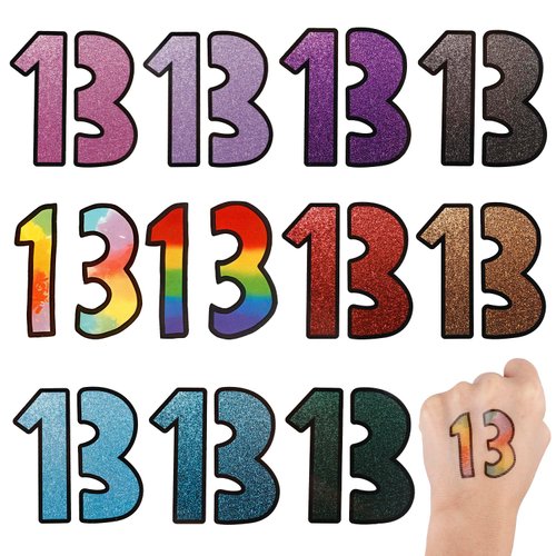 36pcs Number 13 Tattoos for Temporary, Waterproof 13 Temporary Tattoos Singer TS 13 Tattoo Sticker Inspired Party Favors for Singer Fans Concert Music Festival