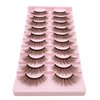 Brown Lashes Fluffy False Eyelashes LIght Brown Lash MUQIU37 Cat Eye Faux 3D Mink Lashes Wispy Long Fake Eyelashes Volume Cross Strips Eyelash Extension 10 Pairs (MQ606)