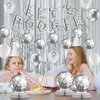 Kasyat 56 Pcs Disco Party Decorations Lets Boogie Banner Disco Ball Hanging Swirls Silver Disco Ball Balloons Disco Theme Party Centerpieces for Back to 60s 70s 80s Retro Silver Disco Party Supplies