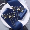 Yokawe Bridal Wedding Hair Pins Gold Pearl Bride Hairpin Crystal Hair Accessories for Women and Girls(2 PCS)