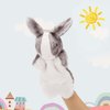 Bunny Hand Puppets Rabbit Plush Animals Toys for Kids Imaginative Pretend Play Storytelling (Gray)