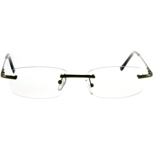 Aloha Eyewear Simplicity Slim, Semi-Rimless Reading Glasses for Men and Women (Chrome +1.25)