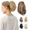 JUVABUN Claw Clip Wavy Ponytail Extension 7" -Dark Blonde| Hair Extension Clips | Synthetic Ponytail Extension | Wavy Hair Extensions | Washable Realistic And Synthetic | Dark Blonde