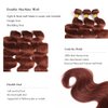Copper Red Body Wave Bundles Human Hair Color 33 Bundles Human Hair Reddish Borwn Body Wave Bundles Double Weft Brazilian Human Hair Bundles Silky and Soft for Black Women 8 10 12 Inch