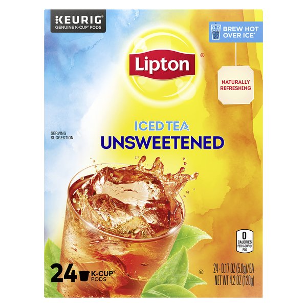 Lipton Iced Tea K-Cups, Unsweetened Black Tea, 24 Pods