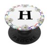 Cell Phone Pop Out Holder,Floral White Daisy Flower Letter H PopSockets Grip and Stand for Phones and Tablets