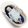 BlueSnail Soft and Strechy Minky Bassinet Fitted Sheet, Cradle Sheets for Bassinet Pad/Mattress 2pk (Bassinet, Navy+Gray)