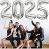 Huge Silver 2025 New Year Balloons 40 Inch 2025 Silver Mylar Foil Helium Number Balloons 2025 Christmas New Year Eve Graduation Party Decorations Supplies