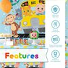 CoComelon Party Supplies | CoComelon Birthday Party Supplies | CoComelon Backdrop | CoComelon Party Decorations Girls Boys 1st 2nd Backdrop, Balloons, Tablecloth, Plates, Napkins, Forks, Sticker
