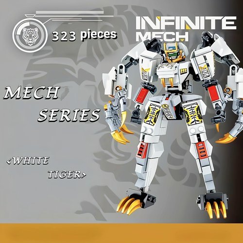 WULOBOOI Mech with Cool Tiger Claws Building Kit, Collectible Warrior Super Battle Hero Display Model Toy, Creative Gifts for Adults Boys Age 10 11 12 13 14+, Construction Sets(323 Pieces)