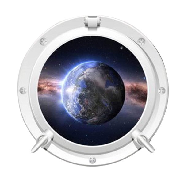 MySticky 3D Round Porthole The Blue Marble Design Wall Decals | Removable Vinyl Sticker | Peel and Stick | Art Decor for Bedroom, Living-Room, Kids or Any Room, Small