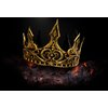 FonteeUS 2pcs Medieval King Crown for Men, Women and Kids, Stage Cosplay Crown Halloween Prop Party Favors, Gold and Silver