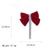 YERTTER Dainty Long Tassel Rhinestone Velvet Bow Hair Clips Set of Clips Hair Tie for Women's and Girls' Hair (Black)