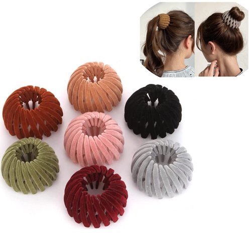 7PCS Bird Nest Magic Hair Clip, Zabernim Hair Holder, Zabernim Birds Nest Magic Hair Clip, Lazy Birds Nest Plate Hairpin for Thin Hair