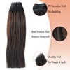 Seamless Clip in Hair Extensions Human Hair, 12 Inch Remy Human Hair Extensions Clip Ins Ombre Natural Black to Chestnut Brown Straight Invisible PU Clip in Real Human Hair Extensions 90g 7pcs