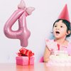 Pink 9 Balloon 40 Inch,Giant Number Balloon Mini Bow Balloon Set for Girl 9th Birthday Party Decorations,Nine Years Old Birthday Pink Theme Party Decorations,Pink Foil Mylar Birthday Digital Balloon