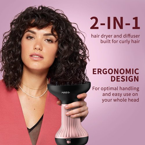 Diffuser Hair Dryer for Curly Hair: WUFAYHD Professional Hair Diffuser with Ceramic Tips for Wavy Hair Enhances Curls Reduce Frizz,Gifts for Her