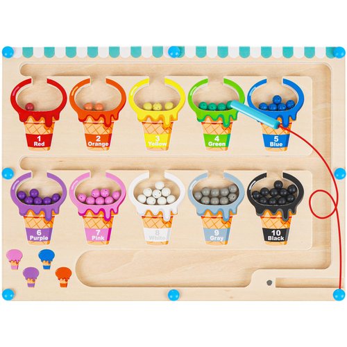 Toddler Toys for Ages 2-4 Girls Boys, Magnetic Color and Number Maze, Montessori Toys for 2 3 Year Old, Wooden Toddler Puzzles Magnets for Kids 3-5, Magnetic Board Toy, Learning Toys Birthday Gifts