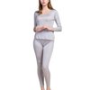 Grenasasilk Womens Silk Long Underwear Mulberry Silk Long Johns Silk Thermal Underwear Sets Cold Weather Base Layer (L, Silver grey)