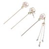 3Pcs Flower Hair Stick with Tassel, Vintage Elegant Hairpin Chinese Style Flower Hair Fork for Women Girl