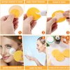 Geiserailie 50 Pieces Compressed Natural Facial Sponges Round Soft Face Exfoliator Cleansing Sponge Reusable Cosmetic Sponge with Clear Plastic Sponge Storage Jar, Makeup Removal (Yellow)