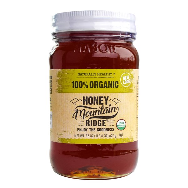 Mountain Ridge Honey, Naturally Healthy 100% Pure Raw Organic Honey, 22 Ounces