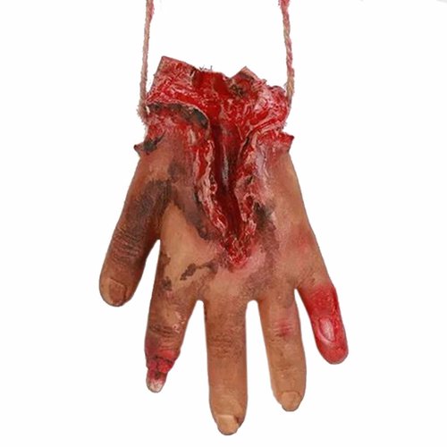 XONOR Halloween Fake Bloody Severed Hands Feet Broken Body Parts for Haunted House Halloween Zombie Party Decorations (6 Pcs)
