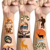 Gameza Gone Hunting Temporary Tattoos - 200+ Hunting Birthday Party Decorations Favros Supplies Oh Deer Hunter Temporary Tattoos Stickers Gift for Kids Class School Prizes Rewards