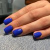 Royal Blue Press on Nails Short Medium Square Glue on Nails Set,KQueenest Solid Dark Color Fake Nails Short Coffin Acrylic Nails Press on Gel Nails for Women Reusable False Nails in 24 Pcs