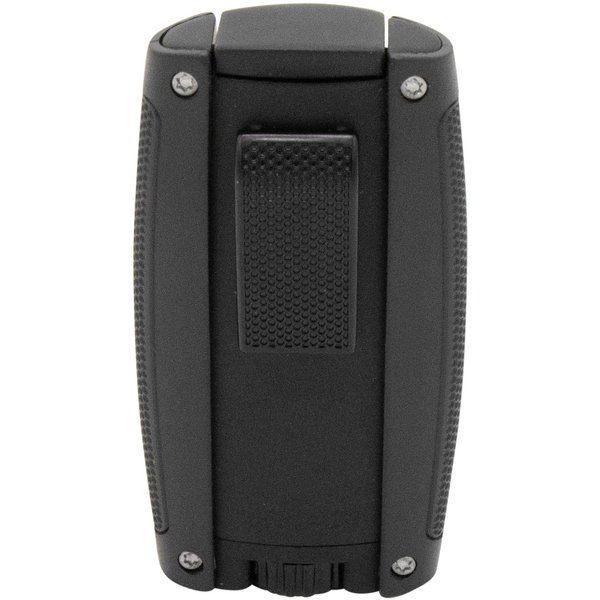Xikar Turismo Double Jet Flame Cigar Lighter, Attractive Gift Box, Pocket-Friendly, Protective Flip-Lid, Over-Sized Fuel Tank, Matte Black