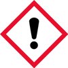 OSHA Compliant, GHS Exclamation Mark, Pictogram, Red Border, Black Symbol, Picto, White Base, Laminated, Safety Decal Label Vinyl Sticker, (2" x 2" (4 per))