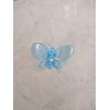 Generic Set of two small clear butterfly dragonfly hair claw clips (Primary color: Peach)