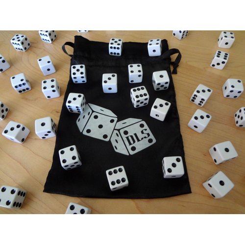 Discount Learning Supplies 50 White 16 mm Opaque Dice w/Dice Bag