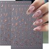 12 Sheets Metallic Sun Star Nail Art Stickers Silver Aurora Gold Moon Nail Stickers 3D Self-AdhesiveGlitter Rose Gold Silver Star Moon Nail Art Design for Women DIY Nail Decorations